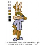 100x100 Calamity Coyote Looney Tunes Embroidery Design Instant Download